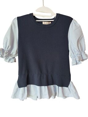 Nanette Lepore Sweater Shirt Navy Size S